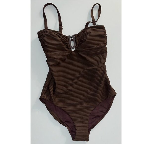 NWT Sea Level Australia Spinnaker U Bar Bandeau One Piece in Cocoa Size 8 - Picture 4 of 5